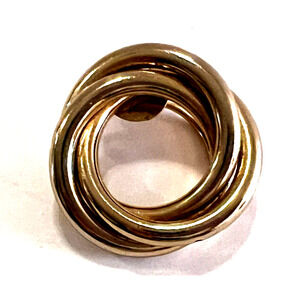 Vintage Estate Find Designer Signed JERI-LOU Gold Tone Swirl Scarf Clip